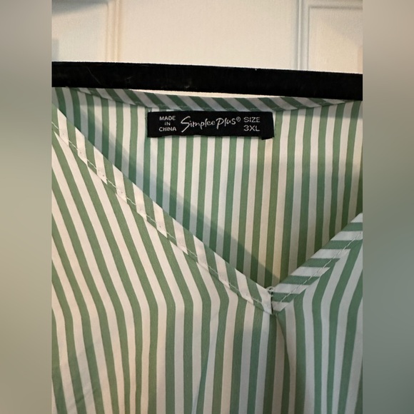 Simplee striped lantern sleeve ruffle dress - Picture 4 of 4